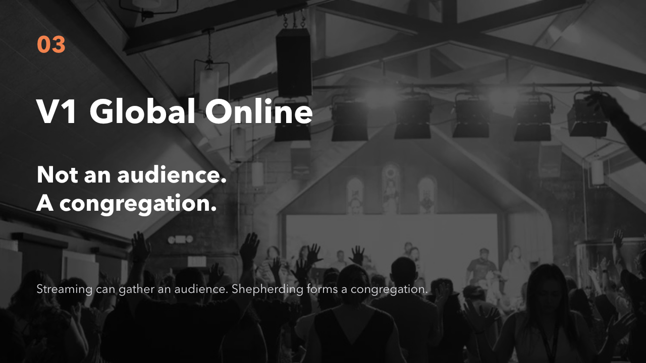 03 - V1 Global Online. Not an audience. A congregation.