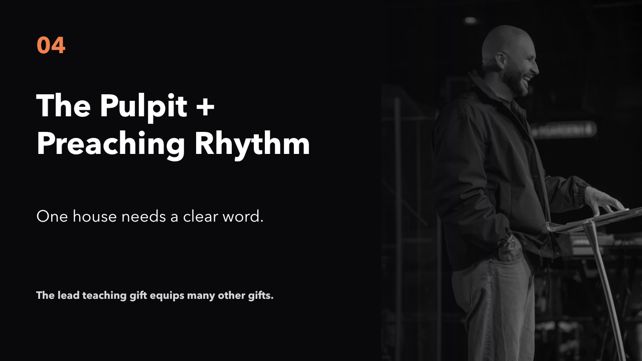 04 - The Pulpit and Preaching Rhythm. One house needs a clear word.